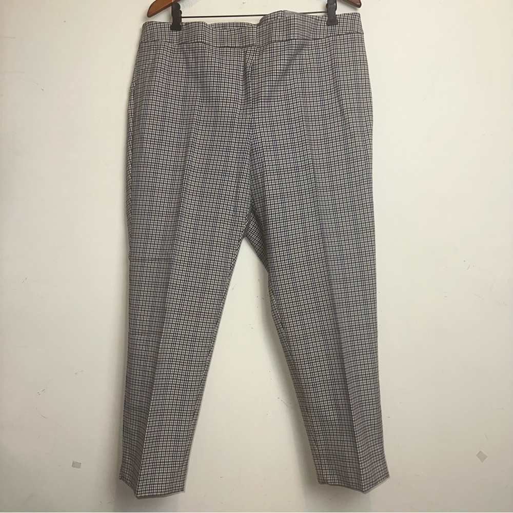 Talbots Chatham Ankle Womens WP Plaid Elastic Waist Flat Front Mature Office Y2K